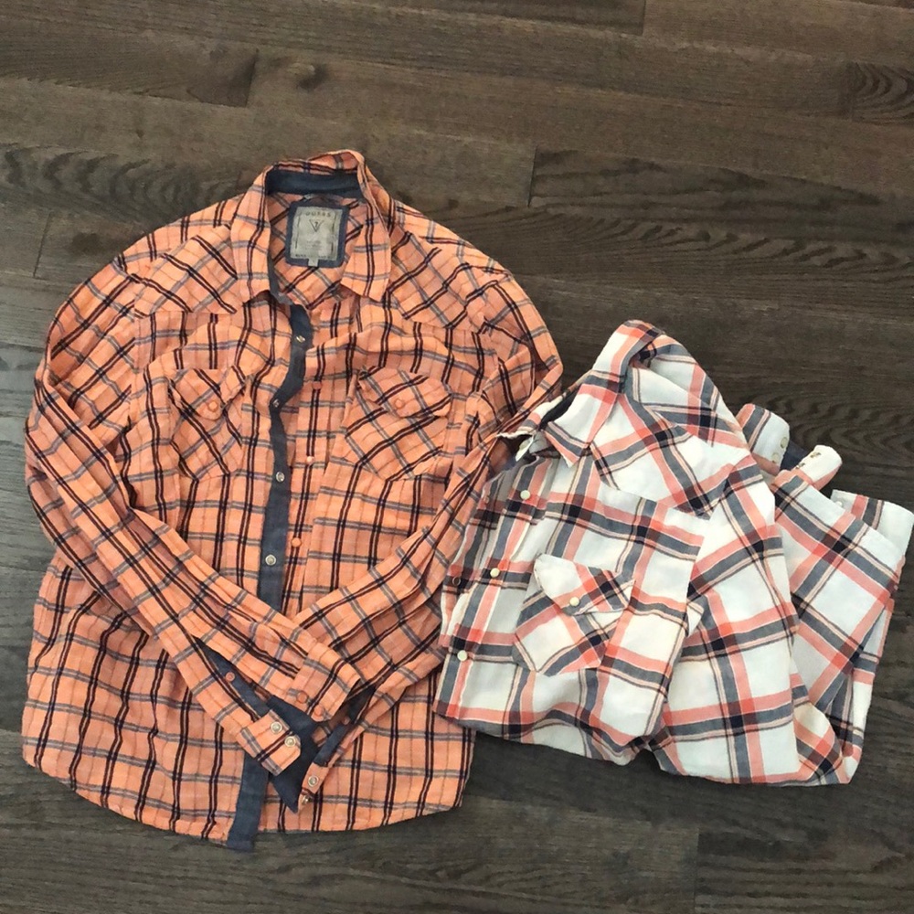 Lot of 2 guess button down shirts